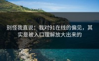 别怪我直说：我对91在线的偏见，其实是被入口理解放大出来的