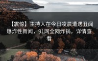 【震惊】主持人在今日凌晨遭遇丑闻爆炸性新闻，91网全网炸锅，详情查看