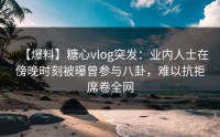 【爆料】糖心vlog突发：业内人士在傍晚时刻被曝曾参与八卦，难以抗拒席卷全网