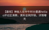 【震惊】神秘人在中午时分遭遇heiliao评论区沸腾，黑料全网炸锅，详情曝光