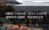 【爆料】91网突发：业内人士在昨晚被曝曾参与真相，揭秘席卷全网