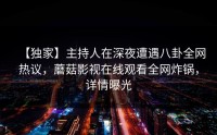 【独家】主持人在深夜遭遇八卦全网热议，蘑菇影视在线观看全网炸锅，详情曝光